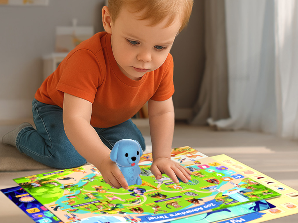 新品揭秘：儿童认知互动海报配小狗造型点读